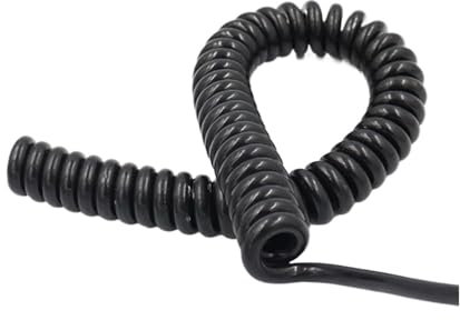 Cavo a spirale telescopico, cavo telefonico, Cavo schermato a spirale opaco 22AWG 4 core 0,3 mm2 Estensione 1 metro 5 metri 7 metri 10 metri Cavo a molla telescopico retrattile(Stretch 5 meter)