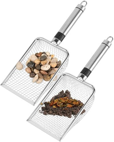 2 Stück Gartenerdesiebe mit Griff,Garten-Sand- und Kompostsieb (3,8 mm & 5 mm Maschenweite),Ideal für Sand, Steine,Erde und Kompost,Perfekt für Gartenarbeit