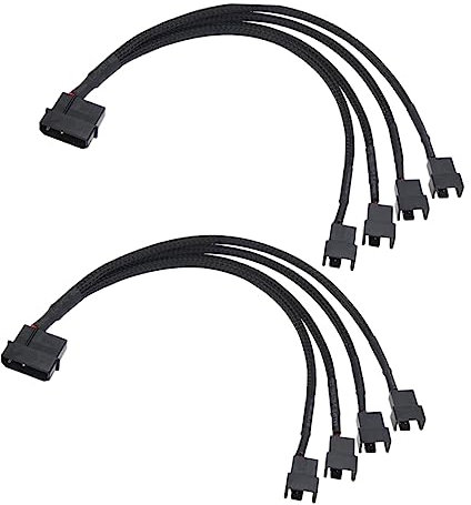 Tofficu 2pcs Fan Splitter Cable Power Extension Cord for Atx Chassis and Easy to Clean Extends Short Fan Cables and Cpu Connections