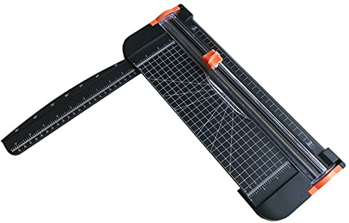 Xixian Recortadora de Papel A4 Portátil con Escala Clara, Cuchilla Triangular Afilada, para Artesanía y Oficina, Hecho de Material de ABS, Negro