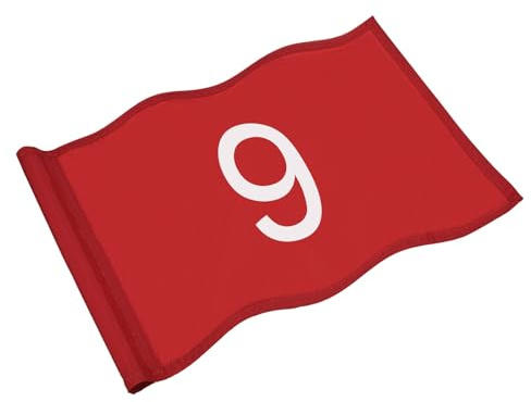 TIXIPEM Golf Flag with Tube Inserted [1pcs] - Nylon Putting Green Golf Target Flag with the Number 9 Use for Indoor & Outdoor Courts & Practice Field - [Red - 20 IN]