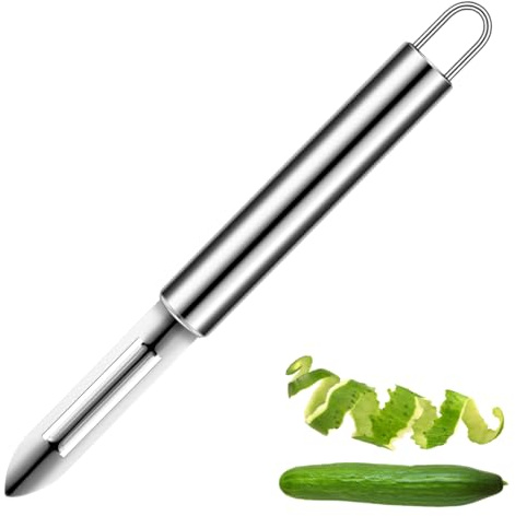 Potato Peeler Stainless Steel Vegetable Silver Julienne 7.5 Inches Straight Peeler Slicer for Kitchen Food Cutter