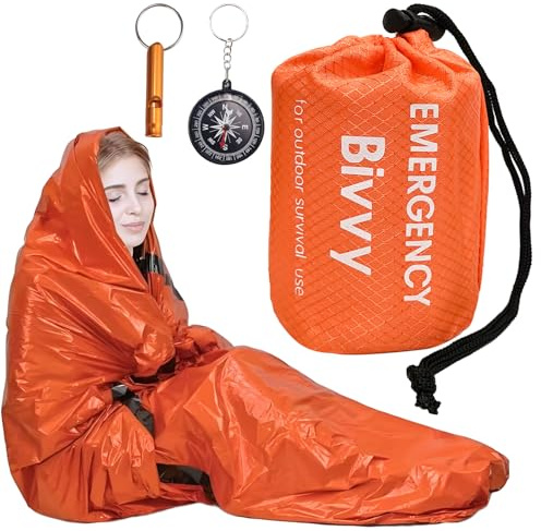 Makoto Nobu Sacco a Pelo d'Emergenza, Sacco a pelo di Sopravvivenza, Coperta di Sopravvivenza Riutilizzabile, Coperta di Isolamento Termico di Primo Soccorso per Campeggio Outdoor Viaggiare Trekking