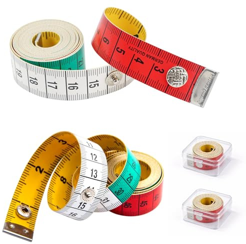 Tailors Soft Tape Measure Sewing – 2 Pack Dual-Sided Flexible Measuring Tape for Body Measurements & Clothes Tailoring – 150cm/60inch Portable Fabric Tape Measure with Box for Tailors & Dressmakers