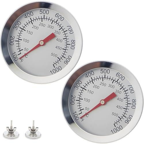 2 Stück Edelstahl Grillthermometer Thermometer Kochen Grill Thermometer Backofenthermometer Ofenthermometer Grill Temperaturmesser
