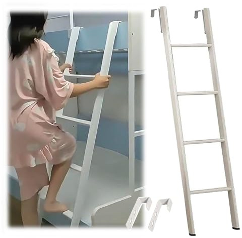 Scaletta Letto a Castello Scala per Letto a Castello per Bambini e Adulti Scala per Soppalco per Piccoli Spazi, Scale Castello per Dormitori con Gancio, Scale In Metallo(116cm/45)