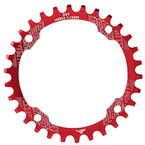 104BCD Single Speed ​​Kettenblatt Aluminiumlegierung 30T Kettenblatt Kurbelzubehör für Mountainbike (Rot)