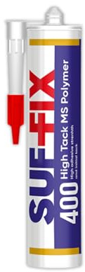 SUF-FIX 400 High Tack MS Polymer | 1 x High Initial Tack Construction Adhesive | Professional Heavy Duty Bonding Adhesive Waterproof Elastic Paintable Solvent Free (1 Pack)