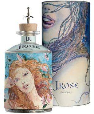 J. Rose Gin London Dry Artigianale - JR09 con TUBO - Collezioni D'autore - Edizione Limitata Maestro Milo Manara - Bottiglia da 70 cl