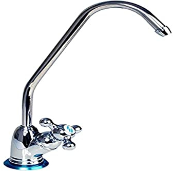 Rubinetto cromato speciale per apparecchiature ad osmosi inversa. Rubinetto per acqua ad osmosi. Installazione semplice senza parti aggiuntive necessarie. Standard. Bbagua.