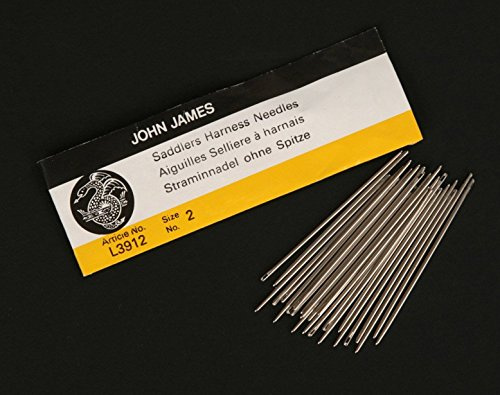 John James - RMLeatherSupply Harness Needles (Pack of 25) Blunt Tip for Leather, Quilting & Beadwork (Size 4 (004))
