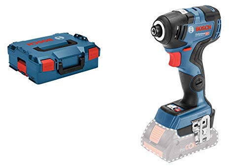 Bosch Professional 18V System Akku Drehschlagschrauber GDR 18V-200 C (max. Drehmoment: 200 Nm, Connect Ready, ohne Akkus und Ladegerät, in L-BOXX), blau