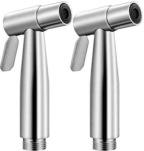 Set di 2 testine spray per bidet a mano in acciaio inox per bagno e pulizia di cucina e servizi igienici