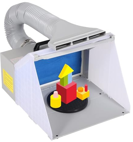 Airbrush Absauganlage 4m³/min, Tragbarer Airbrush Spritzkabine mit Absaugen Farbe Filter Farbnebel für Ersatzfilter Sprühnebel Außenluft Modellbau und Lackierarbeiten