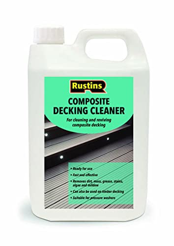 Rustins Composite Decking Cleaner - Effective Mold and Mildew Remover | Deep Cleaning Solution for Decks, Patios, and Outdoor Spaces 4 litre