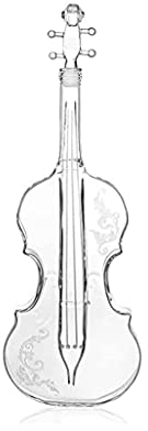 FKJLUN Vin Carafe à Décanter Creative Glass Decanter, Violon Forme vin séparateur Bouteille en Verre Récipient avec Stopper et Holder Whisky Carafe 35 oz Accessoires de Vin Rouge (Color : Clear)
