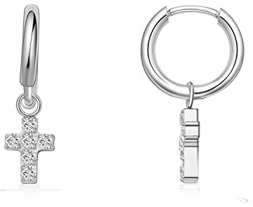 Limerencia Titan Creolen mit Anhänger, G23 Medizinische Hypoallergen Hängende Ohrringe mit Perlen Kubischer Zirkoniumdioxid für empfindliche Ohren Mode Damenschmuck