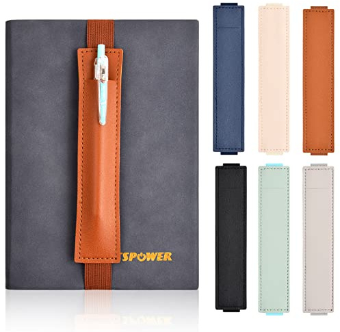 Laughhe Stifthalter Notizbuch 6 Stück Tagebuch Stifthalter Elastische Stiftschlaufe Pen Holder für Tagebuch aus Leder Wiederverwendbare