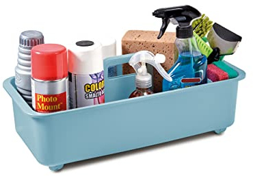 Snips Spülschrank Organizer | Putzmittel Unterschrank Organizer| Korb mit Rollen |Hellblau | Made in Italy, PP RECYCLED