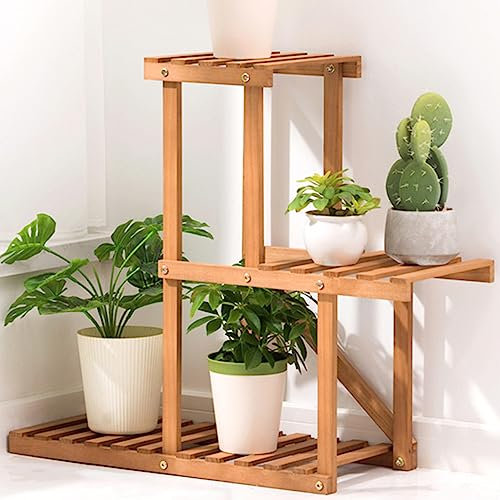 Soporte para Plantas Tal de Interior, Estante de exhibición de Escalera de Flores en Maceta para Plantas de 3/4 Niveles para jardín, Patio, Patio, balcón, Esquina