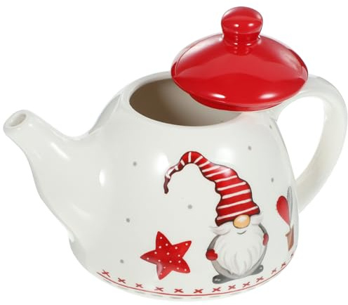 Gadpiparty Teiera Natalizia Ceramica Vintage Con Capacità Moderata e Design Funzionale Per Ufficio Picnic e Uso Domestico