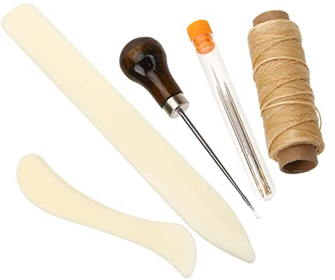 EXCEART Buchbindeset mit Lederbearbeitungswerkzeugen und Diy-ledernähset Inklusive Lederreparaturwerkzeuge Lederhandwerksnadeln und Zubehör für Lederarbeiten