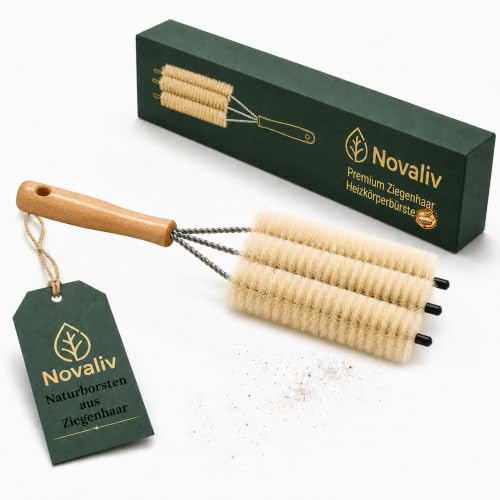 Novaliv Heizkörperbürste Rippenheizkörper Heizungsbürste Heizkörper Reinigungsbürste 25x8x3cm IDEAL als Heizung Reinigungsbürste Rippen 3-Fach Gabel Heizkörper-Staubwedel dustoff