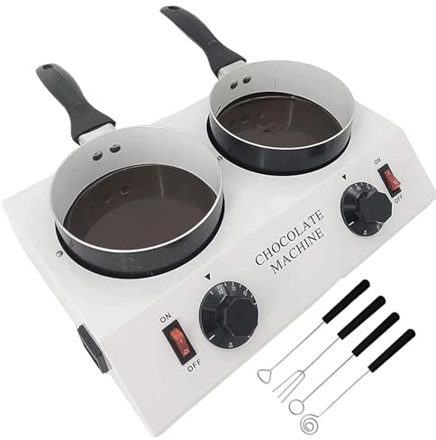 forplubossmmp Máquina para Derretir Chocolate con Ollas Dobles Máquina Calentadora De Ollas De Acero Inoxidable Antiadherente Fuentes Chocolate Herramientas para Hornear con 2 Botellas Exprimibles