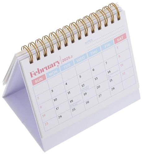 NUOBESTY Mini Tischkalender Stehend Mittelgroß Rosa Langlebiger Schlichter Büro Wochenkalender Für Desktop Kompakter Schreibtisch Kalender Mit Großem Platz Für Planung Und Organisation