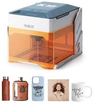 WAINLUX K10 3W Laser-Graviermaschine, Mini-Laser-Graviermaschine, Laser-Gravur für Holz, Glas, Leder, Silikon, Papier, Acryl, Genauigkeit bis zu 0,01 mm, 3000 mm/min