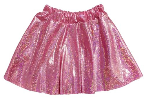 Rock Silber Metallic Damen Kurz,Metallischer Faltenrock Y2K -Hohe Taille Galaxy Rock Damen Minirock Glänzende Rock Plisseerock Silber Skater Rock Faltenrock Tanzrock Faschingskostüm Frauen