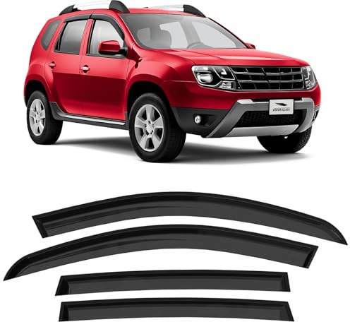 Voron Glass Windabweiser kompatibel mit Dacia Duster 10-17 I - Klebe 4 St. | Regenabweiser Autofenster Regenschutz Dacia Duster I – bruchsicher Polycarbonat, kratzt nicht, wetterfest, frischluft