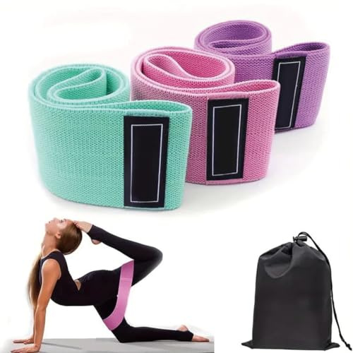 XYTAHDM Resistance Bands 3er Set, Fitnessbänder Stoffbänder,Resistance Bands Fitnessband, Widerstandsbänder für Bein & Po,für Krafttraining Muskelaufbau Hip Beintraining