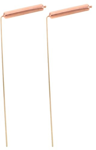 PRETYZOOM 2 Baguettes De Sourcier En Cuivre Baguette Radiesthésie Pour Détection De Positionnement Divination Par L'Eau Chasse Aux Fantômes Et Recherche Paranormale 12.20X5.51X0.79 Pouces