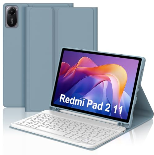 FOGARI Teclado para Redmi Pad 2 11 2025 | Funda Redmi Pad 2 con Teclado, Español Ñ Teclado Bluetooth Extraíble Magnético para Xiaomi Redmi Pad 2 11, Azul