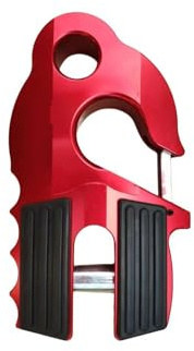 IBNA Gancho Recuperación Grillete Cabrestante Plano Montaje 30,000 LB Remolque Arrastre ATV UTV con Protector Goma Pasador Hierro(Rojo)