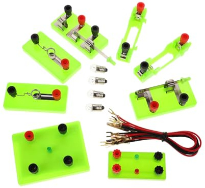 Hemobllo Kit Aprendizaje Circuitos Eléctricos para con Materiales Seguros y Completos para Experimentos Básicos de Electricidad y Stem