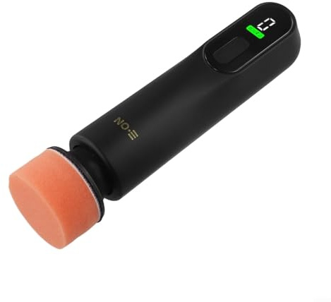 Fauhapyway Car Polisher Machine 2000MAh Mini Cordless Electric Tool Adjustable 3Speeds LED Display Wax Polish Kit (Black)