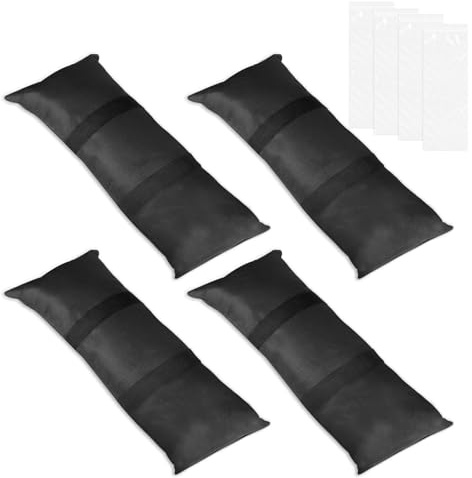 EXLECO 4pcs Sandsäcke zum Beschweren je 22 kg, mit Innentasche | 600D-Gewebe, Sandsack Beschwerung für Sonnenschirm, Gewölbte Beschwerungssack mit Griff, Befüllbare Bodengewichte für Outdoor