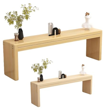 Naturlig Rustik Massivträbänk, Bondgårdsbänkar for Entrén, Matbordsbänk I Trä 40/80/100/120/150 Cm, Sovrumsbänkar for Sängslut, Fotpall(Yellow,180 cm/70.87 in)