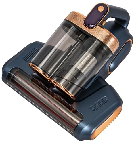 UV Mattress Vacuum Cleaner,4 in 1 Handheld Bed Vacuum with 14kPa Strong Suction,8000RPM,UV-C Light Sterilization,Multiple Filtration,0.6L Dust Cup & 500W,Ideal for Mattress,Sofa,Carpet & Mite (Blue)
