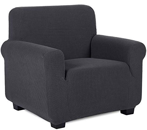 TIANSHU Sesselbezüge,Spandex Sofabezug Stretch Couchbezug Elastischer Antirutsch Stretchhusse Weich Stoff,Jacquard-Stretch-Sofabezug, sesselbezug Schonbezug für Sofa-Sofahalter (Grau)