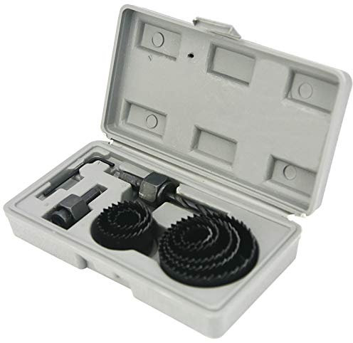 NORTOOLS Hole Saw Sets, Includes 8PCS 19-64 mm Hole Saws Kit,2 Mandrels,1 Hex Key|Precision-cut Teeth，Perfect for Drilling Soft Wood PVC Board Plastic Plate ﻿