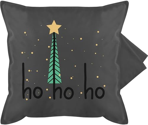 Shirtracer Kissenbezug - Weihnachtskissen Christmas Geschenke - Ho Ho Ho Motiv I Weihnachtsmotiv - 50 x 50 cm - Grau - Kissen Weihnachten Weihnachts-Kissen weihnacht hohoho kissenbezüge