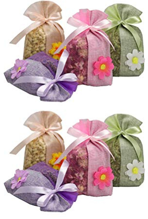 Cabilock 8pezzi Sacchetto Profumato Coulisse in Lino Bustina Sacchetto Vuoto per Lavanda Spezie e Tè in Vari Colori