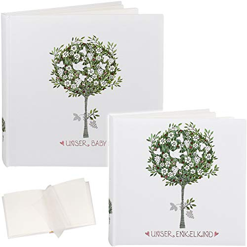 2 tlg. Set: großes XL - Fotoalbum/Fotobuch - Erinnerungsalbum unser Baby + unser Enkelkind Album - Buch - zum selbst gestalten + Seiten zum Eintragen - ..