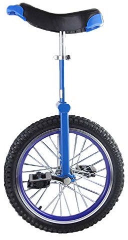 Einrad,Balance Einzelrad Fun Acrobatics Fahrrad Konturierter Ergonomischer Sattel Verstellbar Skidproof Geeignet FüR Kinder AnfäNger / 18 Zoll/Blau