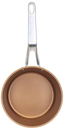 San Ignacio Origen - Cazo de 24cm - Fabricado en Aluminio Forjado - Interior Whitford - Exterior Pintura Resistente Al Calor En Color Cobre - Punto de Inducción - Mango De Acero Inoxidable