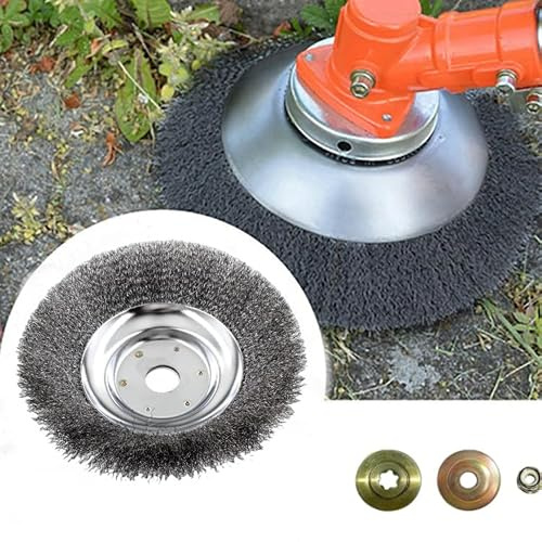 Lihaian Brosse à herbes sauvages pour débroussailleuse, coupe-bordure, avec alésage de 25,4 mm, diamètre de fond 150 mm, peut éliminer efficacement les mauvaises herbes et la mousse 15,2 cm