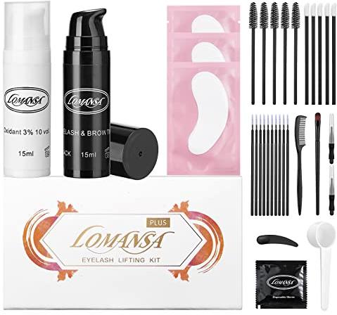 Lomansa Black Eyelash Color Kit, Instant Fuller Lash and Brow Coloring Kit, DIY Hair Color for Salon Home Use 15ml